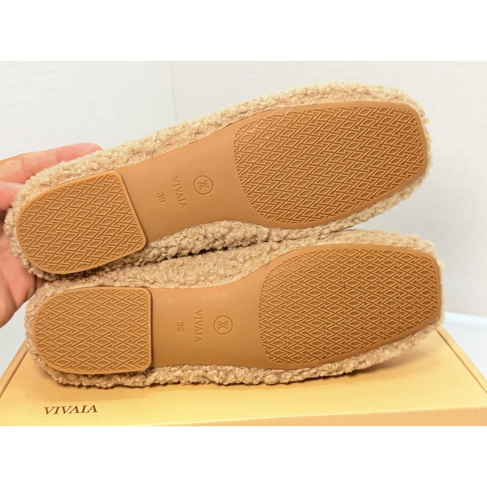 VIVAIA Margot‎ 2.0 Latte Faux Fur Flats Women's EU 39 US 8.5 New In Box - Picture 7 of 8